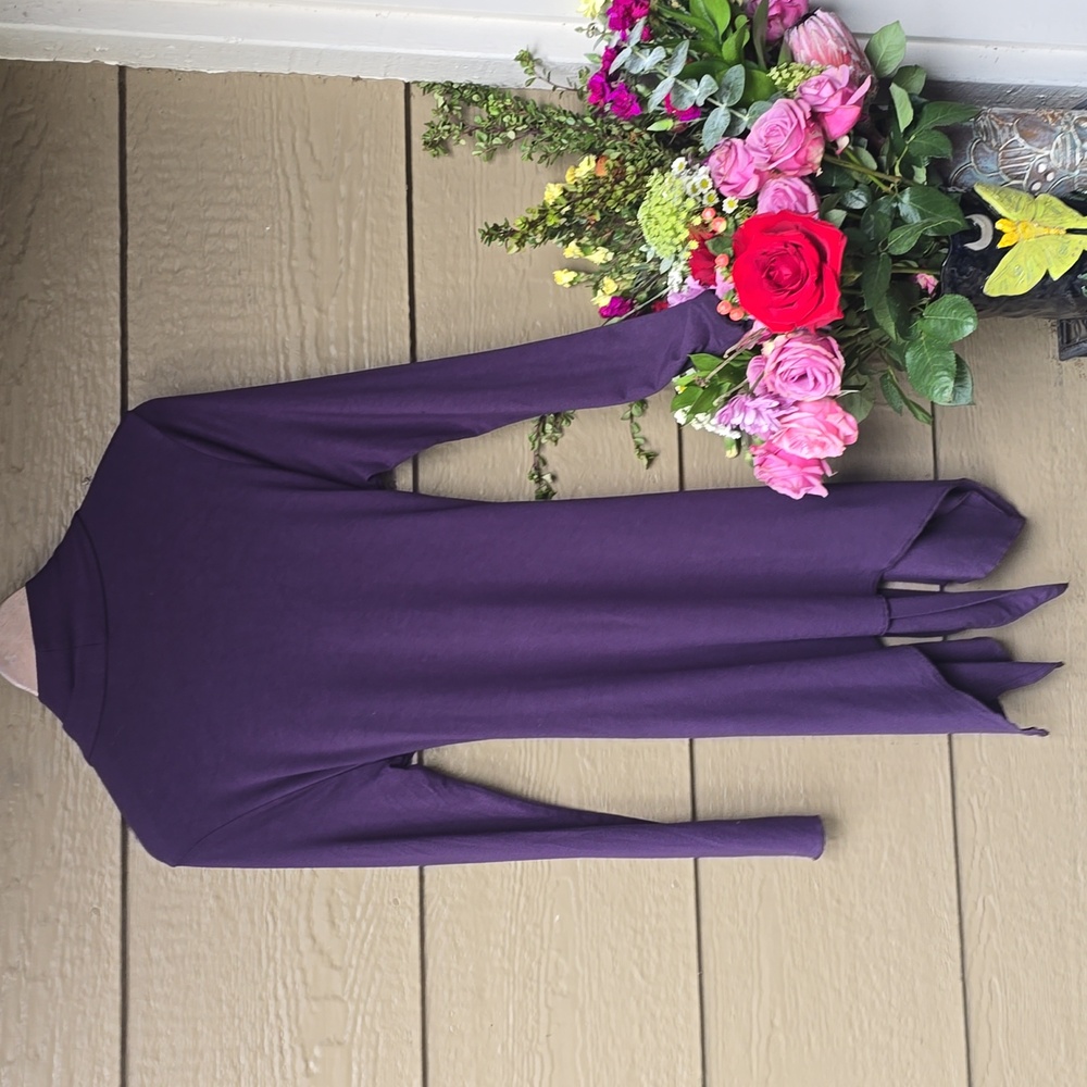 Apanage Rouge Purple Belted Drape Cardigan Size 10 - Picture 3 of 6